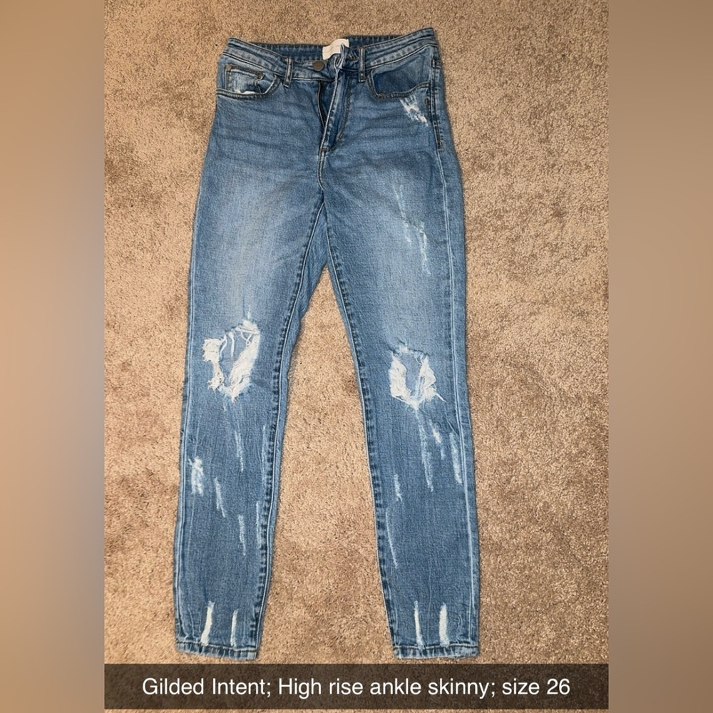 High rise/ankle skinny jeans